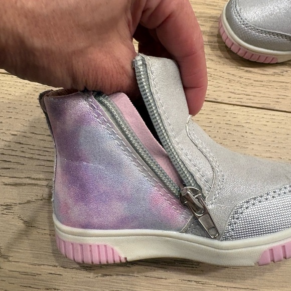 Stride Rite Kids Silver and Pink Boots - Picture 6 of 9